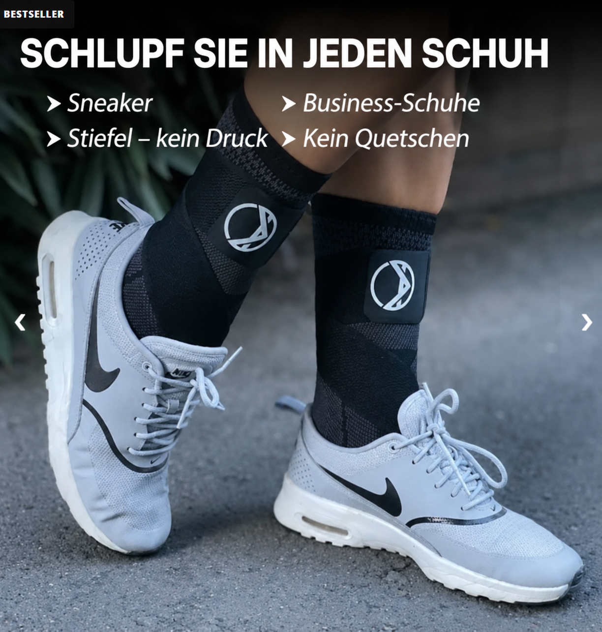 Fussklar in Schuhen