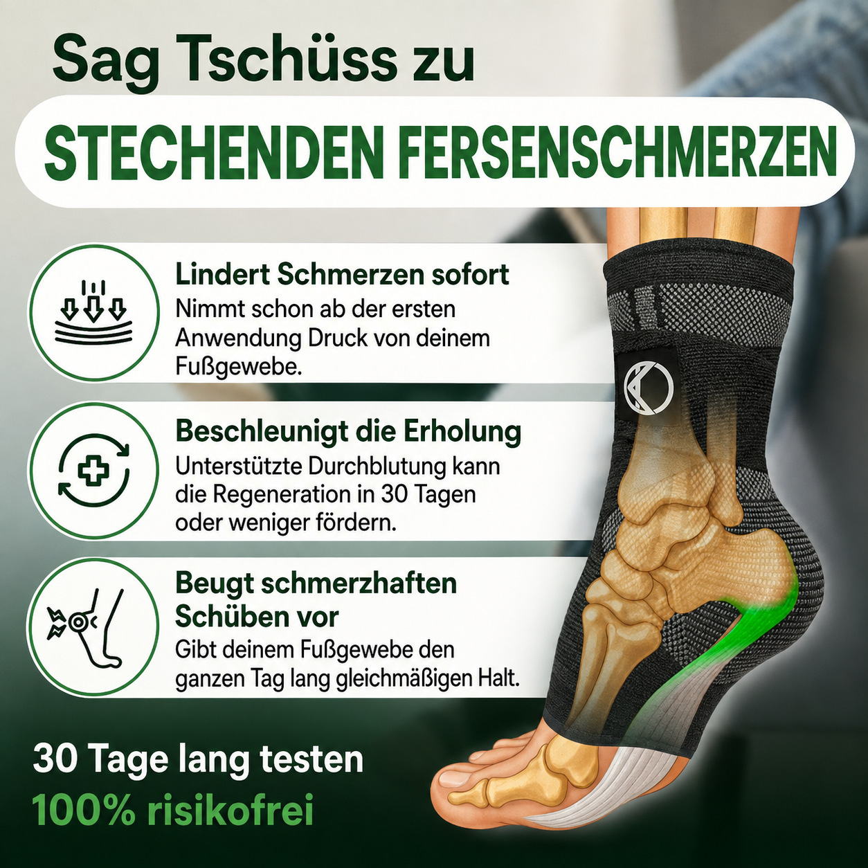 Fussklar Fersenunterstützung